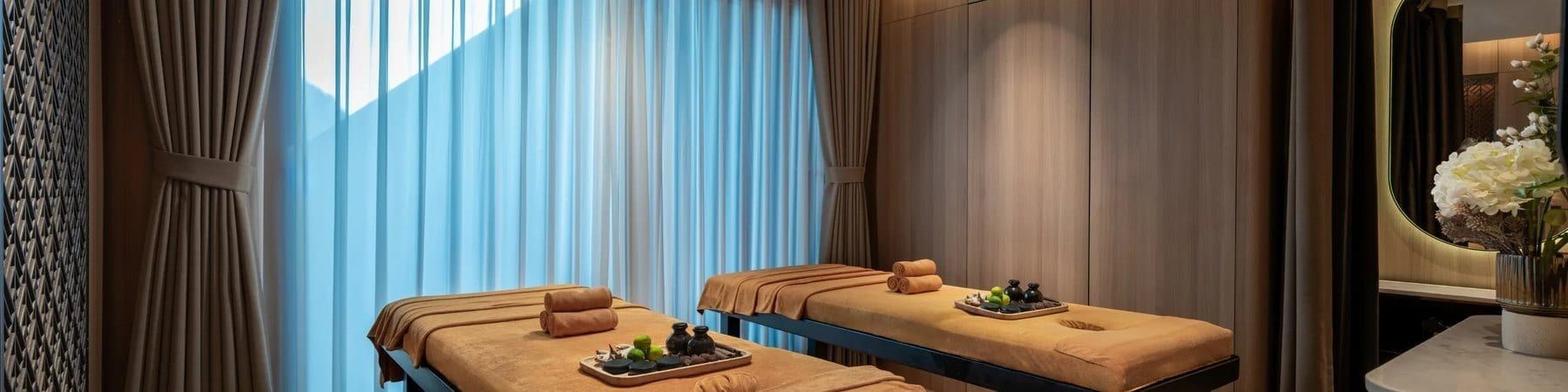 Twin treatment beds in the Azura Cruise spa