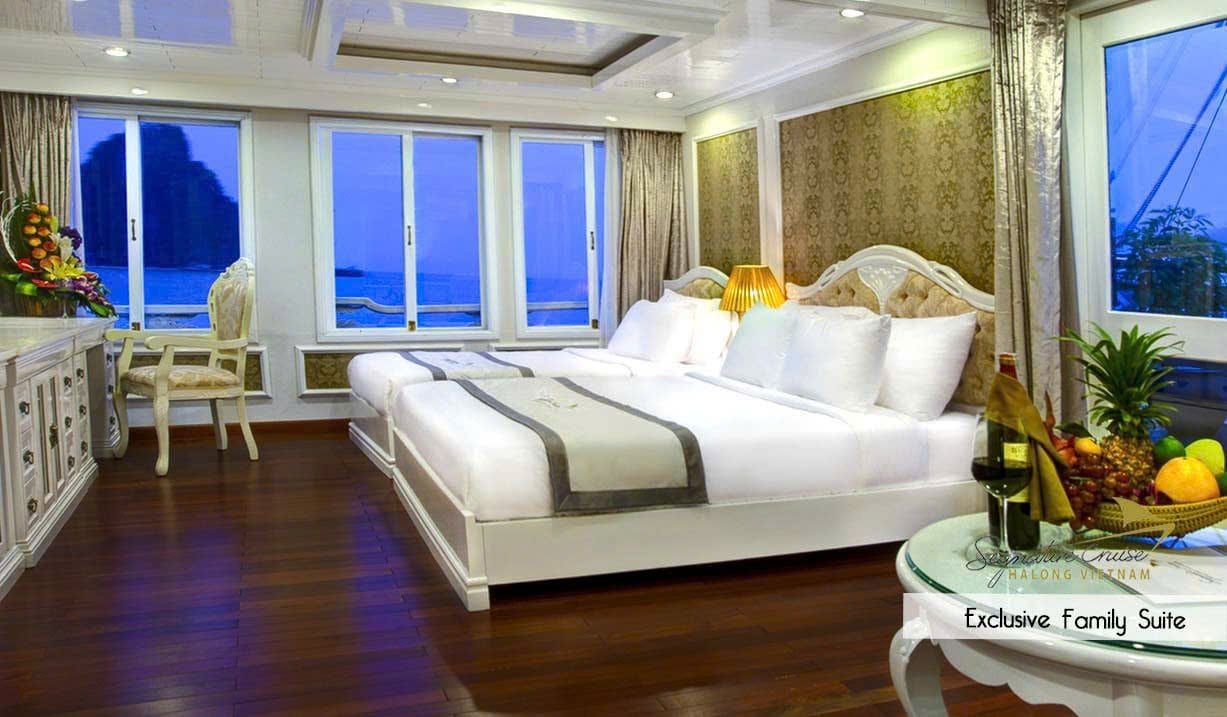 A second view of the Exclusive Family Suite with the bay in the window